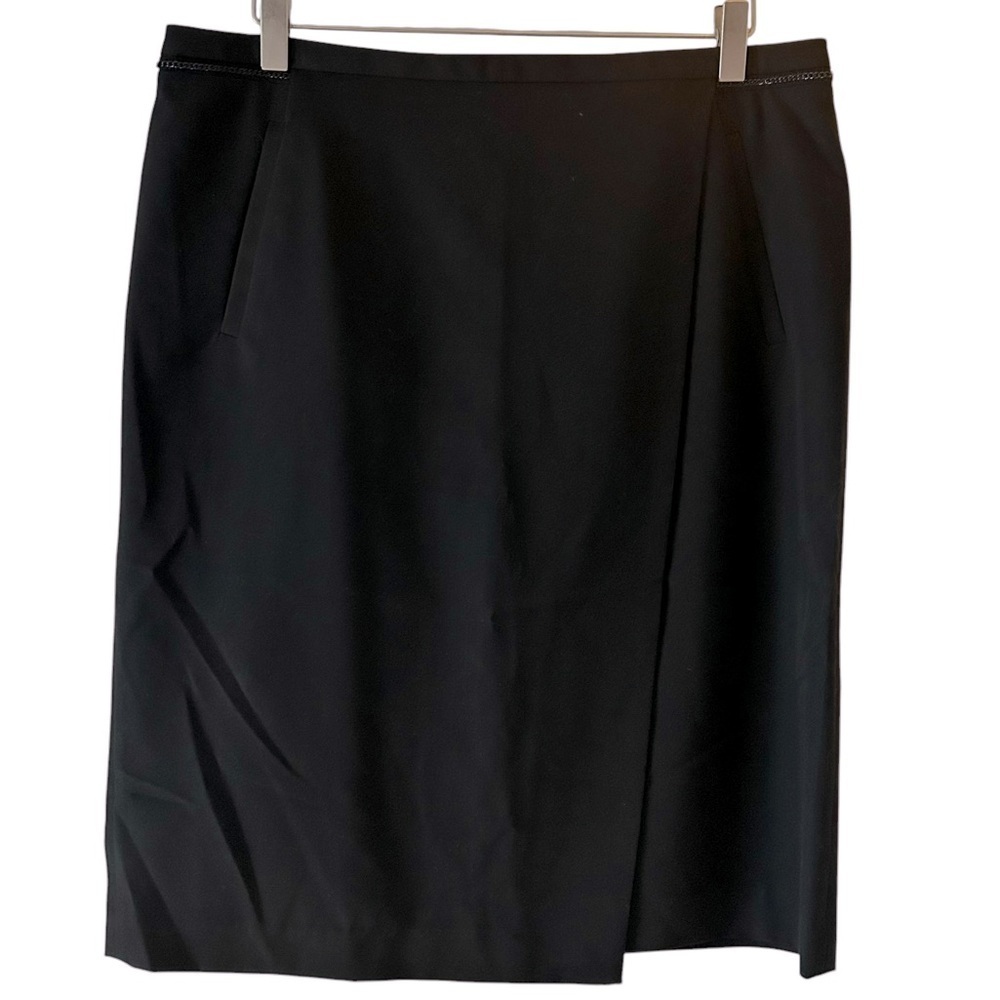 Zac & Rachel Embellished Faux Wrap Pencil Skirt with Pockets